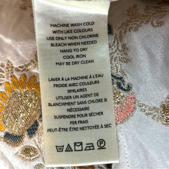 NWOT Free People Chiara Playsuit Floral Embroidered Romper Gold Ivory Size M - Picture 8 of 11